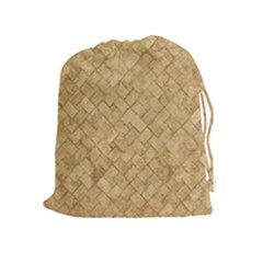 Tan Diamond Brick Drawstring Pouches (extra Large)