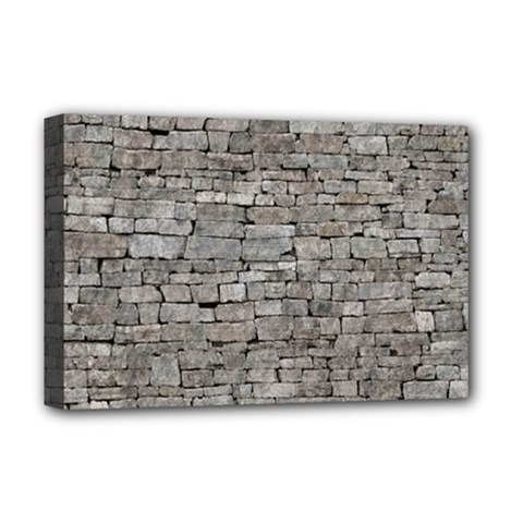 Stone Wall Grey Deluxe Canvas 18  X 12  