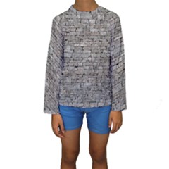 Stone Wall Grey Kid s Long Sleeve Swimwear