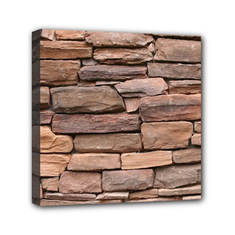 Stone Wall Brown Mini Canvas 6  X 6  by trendistuff