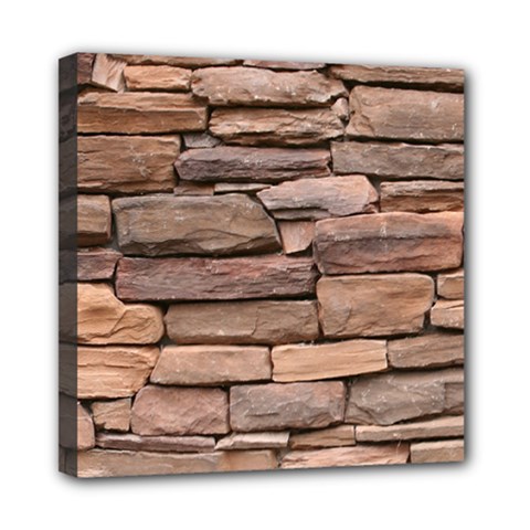 Stone Wall Brown Mini Canvas 8  X 8  by trendistuff