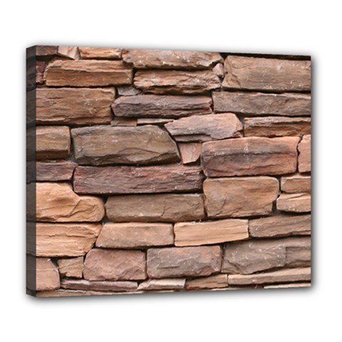 Stone Wall Brown Deluxe Canvas 24  X 20   by trendistuff