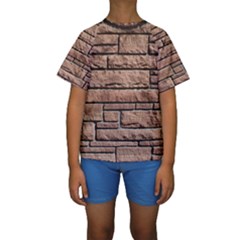 Sandstone Brick Kid s Short Sleeve Swimwear