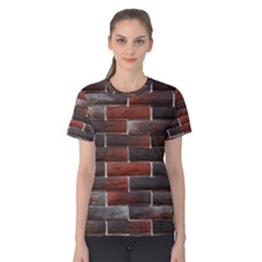 Red And Black Brick Wall Women s Cotton Tee