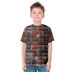 Red And Black Brick Wall Kid s Cotton Tee