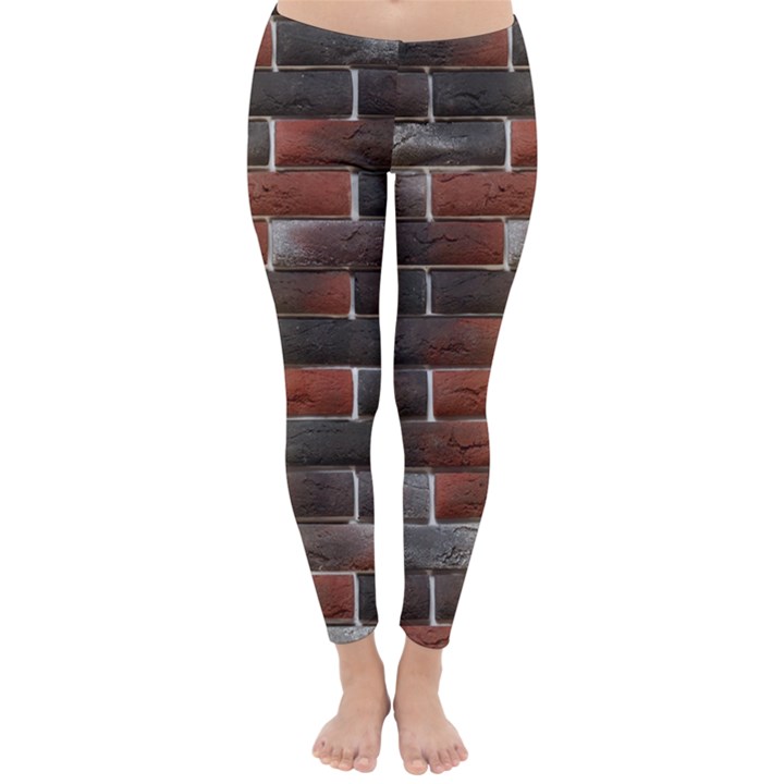 RED AND BLACK BRICK WALL Winter Leggings 