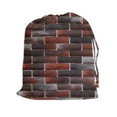 Red And Black Brick Wall Drawstring Pouches (xxl) by trendistuff