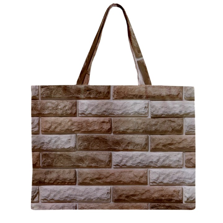 LIGHT BRICK WALL Zipper Tiny Tote Bags