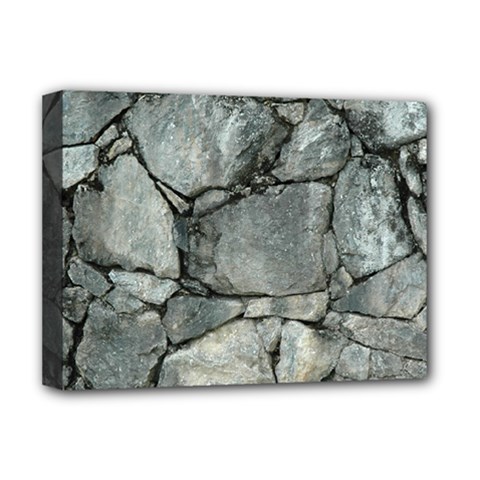 Grey Stone Pile Deluxe Canvas 16  X 12  