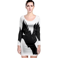 Hovering Crow Long Sleeve Bodycon Dresses