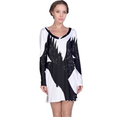 Hovering Crow Long Sleeve Nightdresses