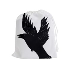 Hovering Crow Drawstring Pouches (extra Large) by JDDesigns