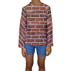 Colorful Brick Wall Kid s Long Sleeve Swimwear