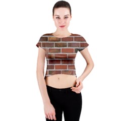 Colorful Brick Wall Crew Neck Crop Top