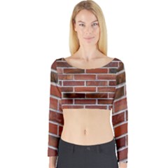 Colorful Brick Wall Long Sleeve Crop Top