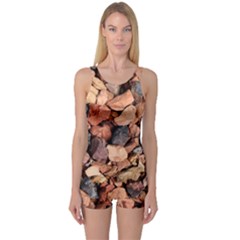 Colored Rocks One Piece Boyleg Swimsuit