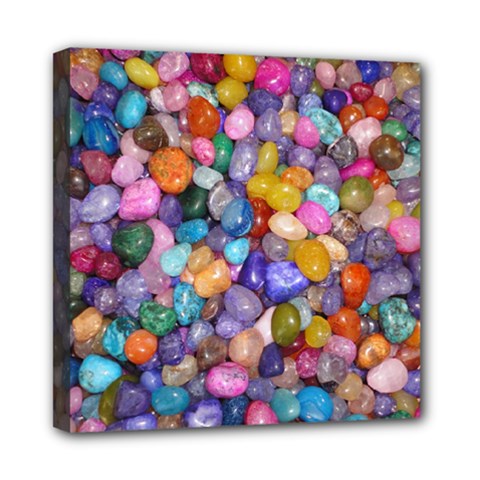 Colored Pebbles Mini Canvas 8  X 8  by trendistuff