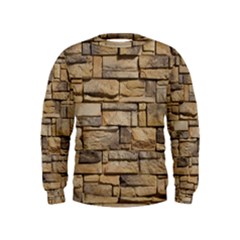 Block Wall 1 Boys  Sweatshirts by trendistuff