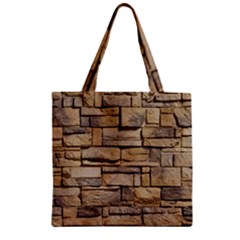 Block Wall 1 Zipper Grocery Tote Bags