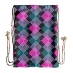 Argyle Variation Large Drawstring Bag