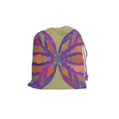 Fly-mandala Drawstring Pouches (medium) 