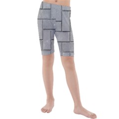 Alternating Grey Brick Kid s Mid Length Swim Shorts