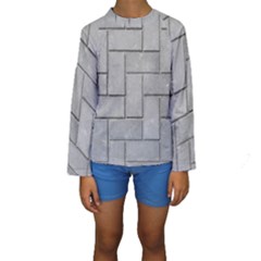 Alternating Grey Brick Kid s Long Sleeve Swimwear