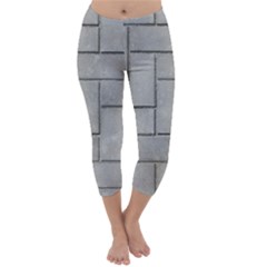 Alternating Grey Brick Capri Winter Leggings 