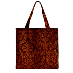 Royal Red And Gold Zipper Grocery Tote Bags