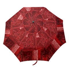 Red Patchwork Folding Umbrellas