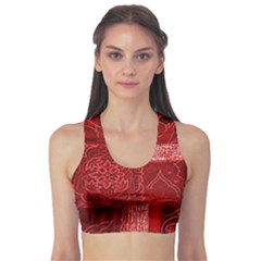 Red Patchwork Sports Bra