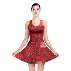 Red Patchwork Reversible Skater Dresses by trendistuff