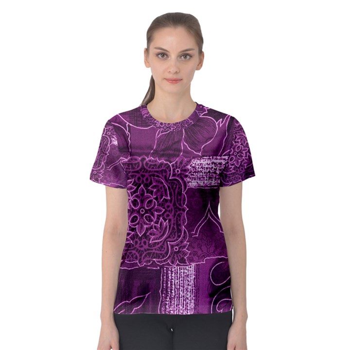 MAGENTA PATCHWORK Women s Sport Mesh Tees