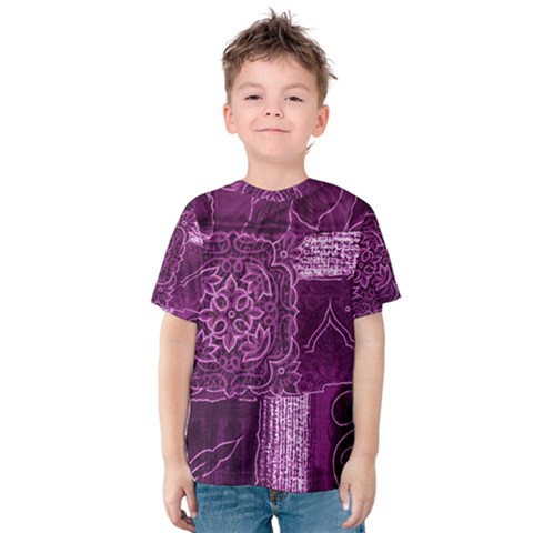 Magenta Patchwork Kid s Cotton Tee by trendistuff