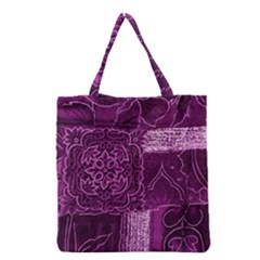 Magenta Patchwork Grocery Tote Bags