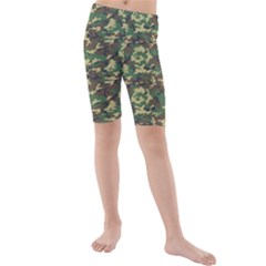 Camo Woodland Kid s Mid Length Swim Shorts