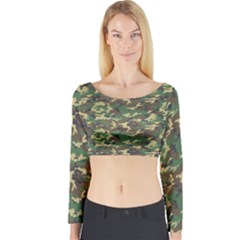 Camo Woodland Long Sleeve Crop Top