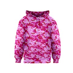 Camo Pink Kids Zipper Hoodies