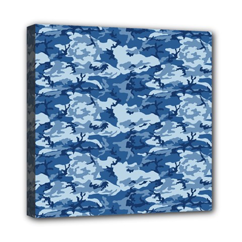 Camo Navy Mini Canvas 8  X 8  by trendistuff