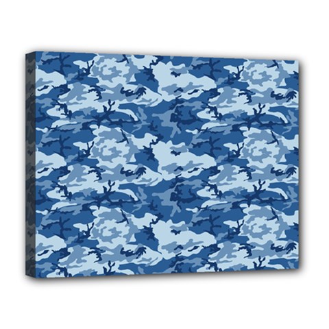 Camo Navy Canvas 14  X 11  by trendistuff