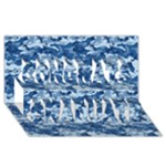 CAMO NAVY Congrats Graduate 3D Greeting Card (8x4) 