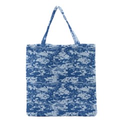 Camo Digital Navy Grocery Tote Bags