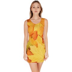 Yellow Maple Leaves Bodycon Dresses by trendistuff