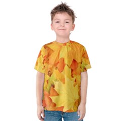 Yellow Maple Leaves Kid s Cotton Tee