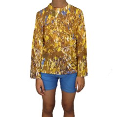 Yellow Leaves Kid s Long Sleeve Swimwear