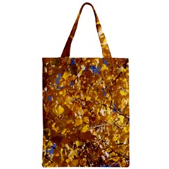 Yellow Leaves Zipper Classic Tote Bags