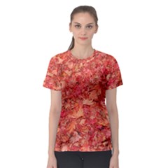 Red Maple Leaves Women s Sport Mesh Tees