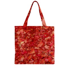 Red Maple Leaves Zipper Grocery Tote Bags