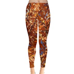 Orange Leaves Women s Leggings by trendistuff