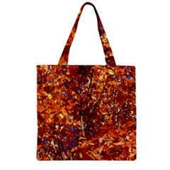 Orange Leaves Zipper Grocery Tote Bags